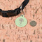 Yoga Tree Round Pet ID Tag - Small - In Context