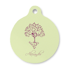 Yoga Tree Round Pet ID Tag - Small (Personalized)