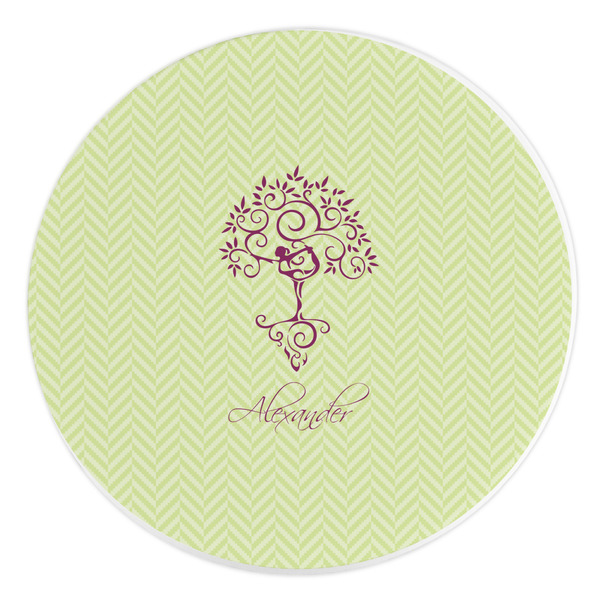 Custom Yoga Tree Round Stone Trivet (Personalized)