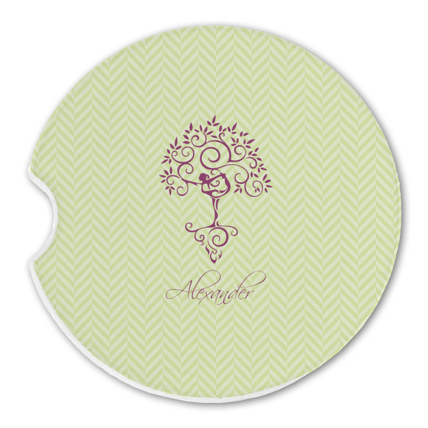 Yoga Tree Sandstone Car Coaster - Single