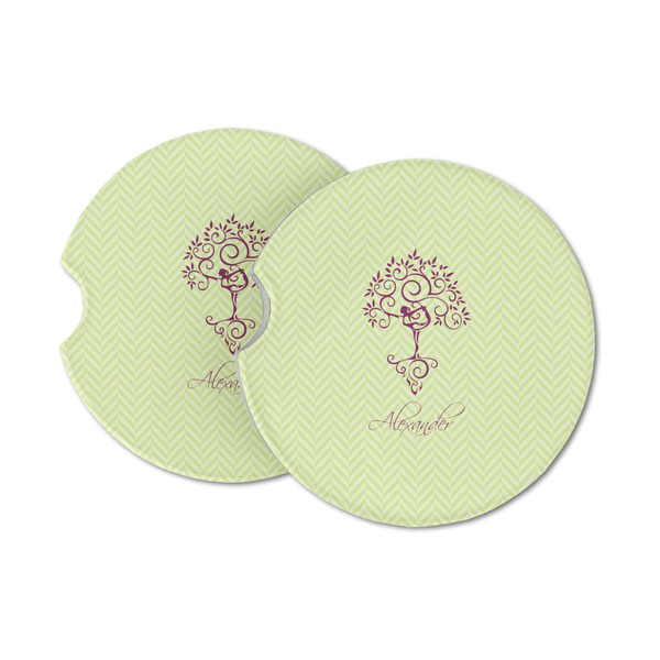 Custom Yoga Tree Sandstone Car Coasters (Personalized)
