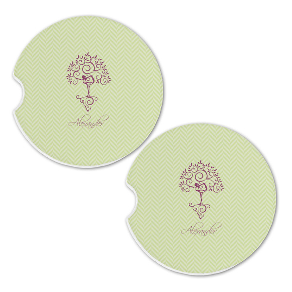 Yoga Tree Sandstone Car Coasters - Set of 2