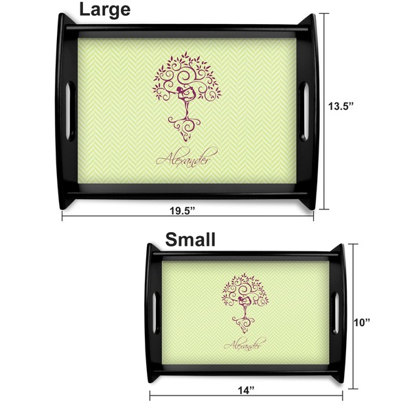 Yoga Tree Serving Tray Black Sizes
