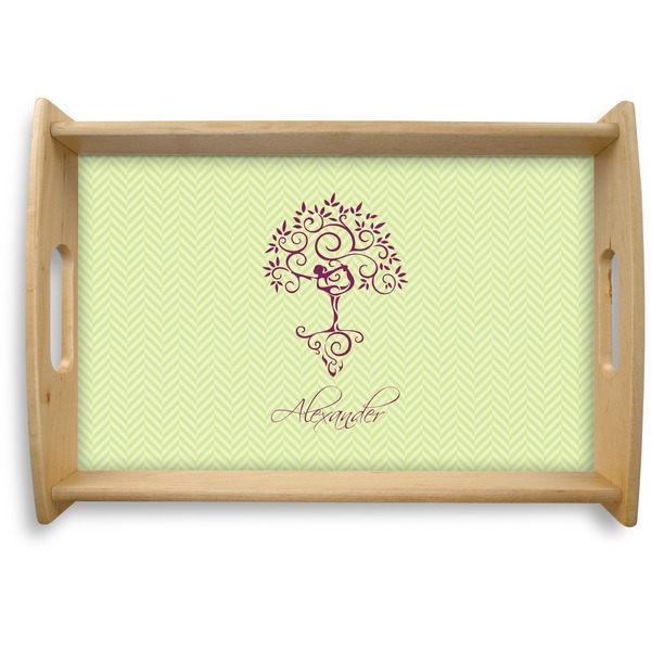 Custom Yoga Tree Natural Wooden Tray - Small (Personalized)