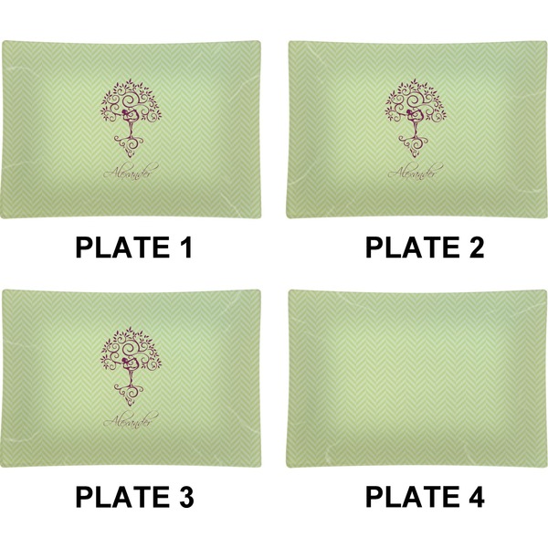 Yoga Tree Set of Rectangular Appetizer / Dessert Plates (Approval)