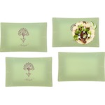 Yoga Tree Set of 4 Glass Rectangular Lunch / Dinner Plate w/ Name or Text