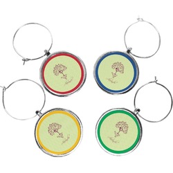 Yoga Tree Wine Charms (Set of 4) (Personalized)