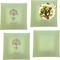 Yoga Tree Set of 4 Glass Square Lunch / Dinner Plate 9.5" (Personalized)