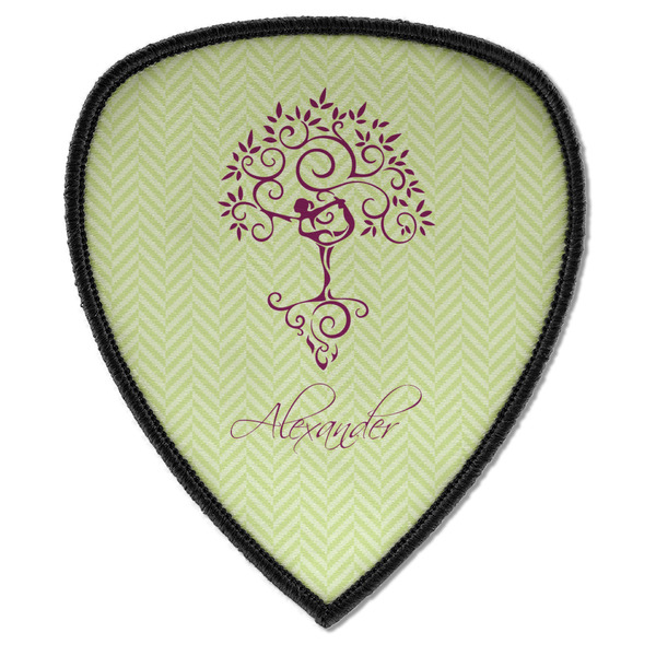 Custom Yoga Tree Iron on Shield Patch A w/ Name or Text