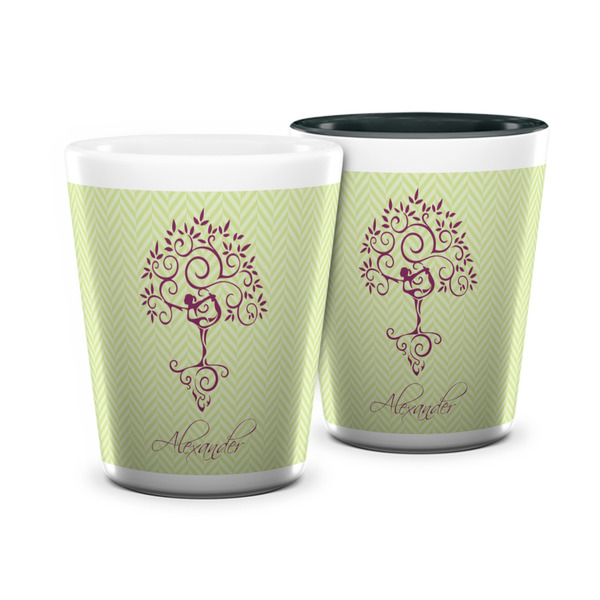 Custom Yoga Tree Ceramic Shot Glass - 1.5 oz (Personalized)