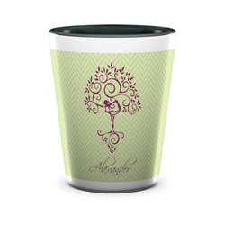 Yoga Tree Ceramic Shot Glass - 1.5 oz - Two Tone - Set of 4 (Personalized)