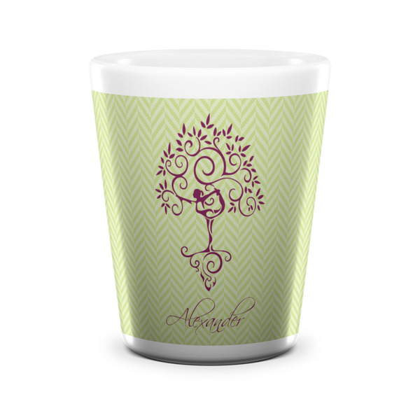 Yoga Tree Shot Glass - White - FRONT