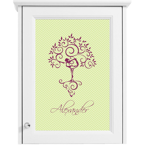 Yoga Tree Single White Cabinet Decal