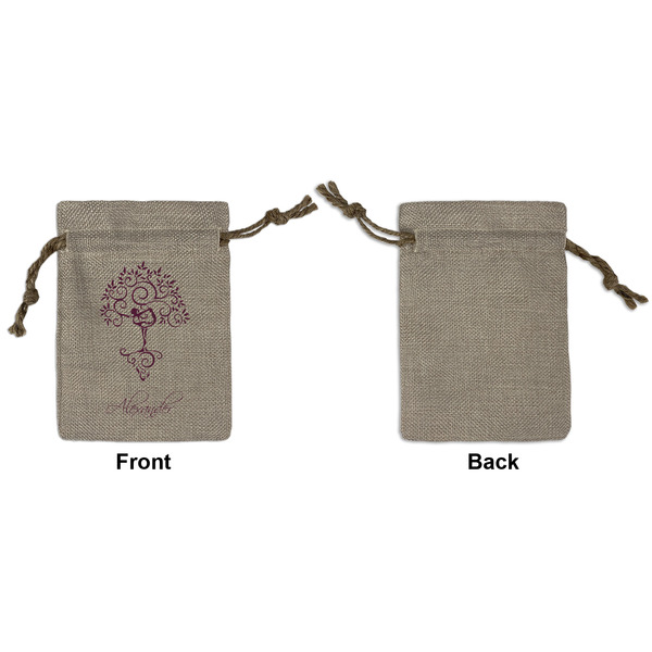 Yoga Tree Small Burlap Gift Bag - Front Approval