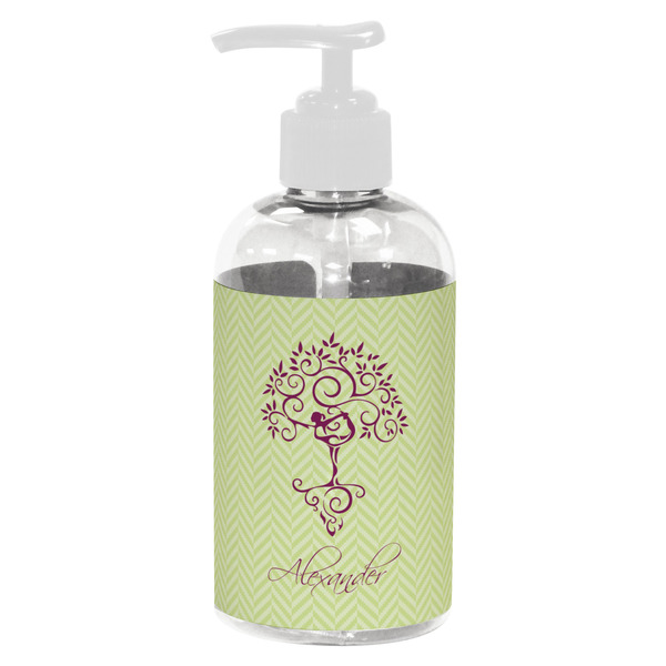 Custom Yoga Tree Plastic Soap / Lotion Dispenser (8 oz - Small - White) (Personalized)