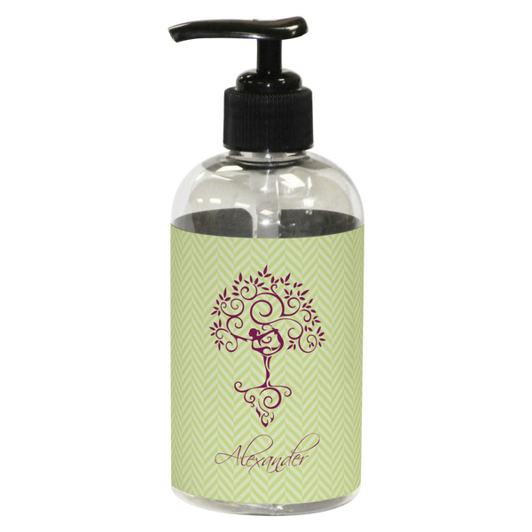 Custom Yoga Tree Plastic Soap / Lotion Dispenser (8 oz - Small - Black) (Personalized)