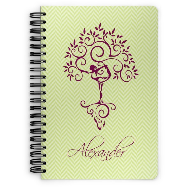 Custom Yoga Tree Spiral Notebook - 7x10 w/ Name or Text