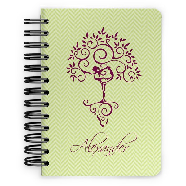 Custom Yoga Tree Spiral Notebook - 5x7 w/ Name or Text