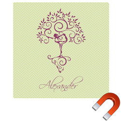 Yoga Tree Square Car Magnet - 6" (Personalized)