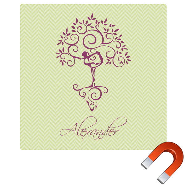 Custom Yoga Tree Square Car Magnet - 10" (Personalized)