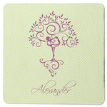 Yoga Tree Square Rubber Backed Coaster (Personalized)