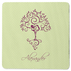 Yoga Tree Square Rubber Backed Coaster (Personalized)