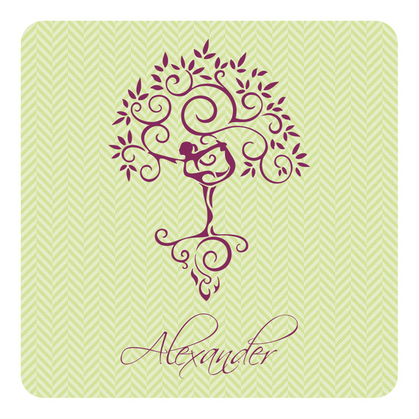 Custom Yoga Tree Square Decal - Large (Personalized)