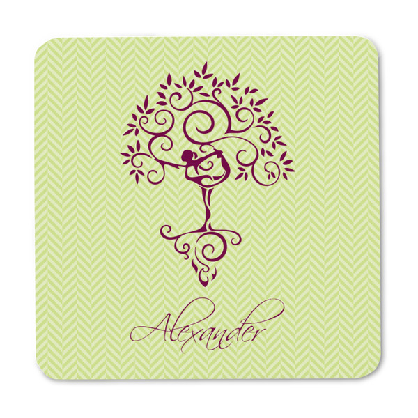 Yoga Tree Square Fridge Magnet - FRONT