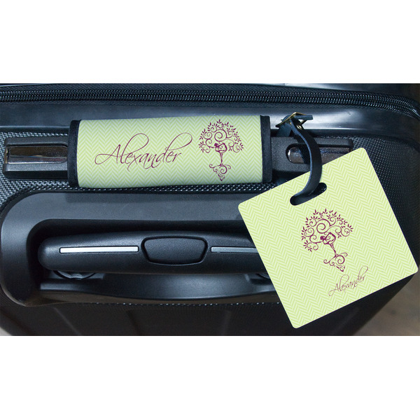 Yoga Tree Square Luggage Tag & Handle Wrap - In Context