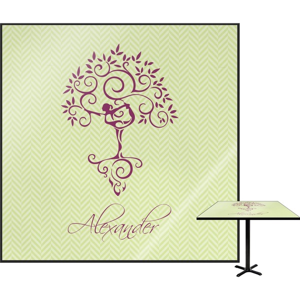 Custom Yoga Tree Square Table Top - 24" (Personalized)