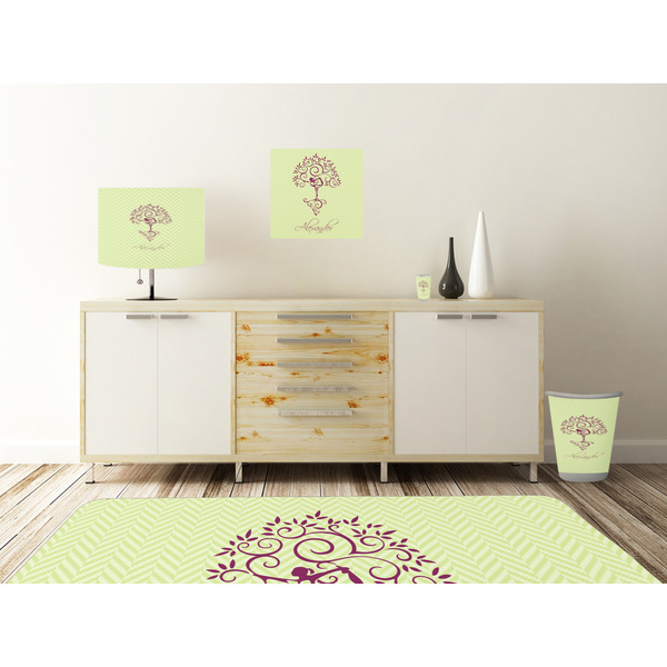 Yoga Tree Square Wall Decal Wooden Desk