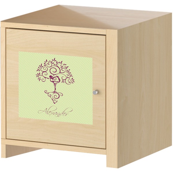 Yoga Tree Square Wall Decal on Wooden Cabinet