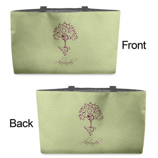 Yoga Tree Tote w/Black Handles - Front & Back Views