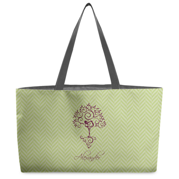 Custom Yoga Tree Beach Totes Bag - w/ Black Handles (Personalized)