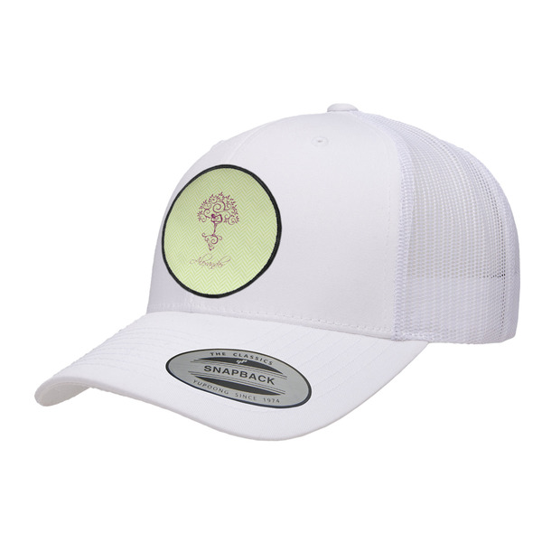 Custom Yoga Tree Trucker Hat - White (Personalized)