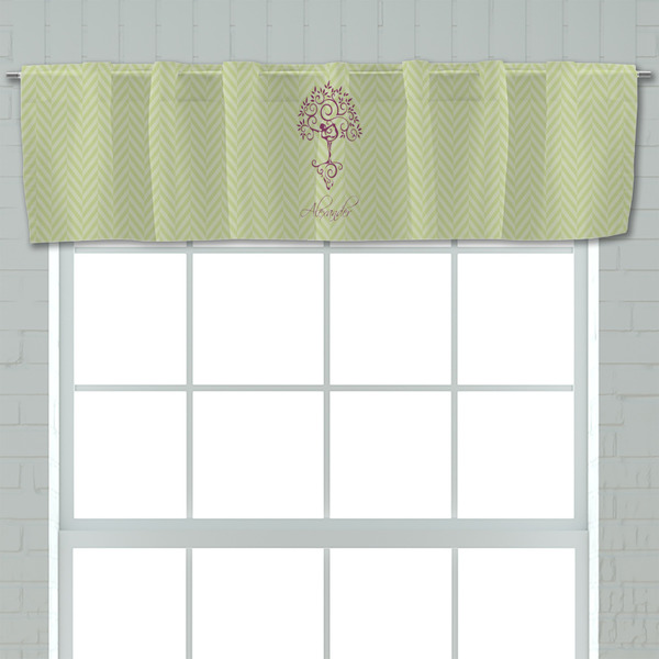 Yoga Tree Valance - Closeup on window