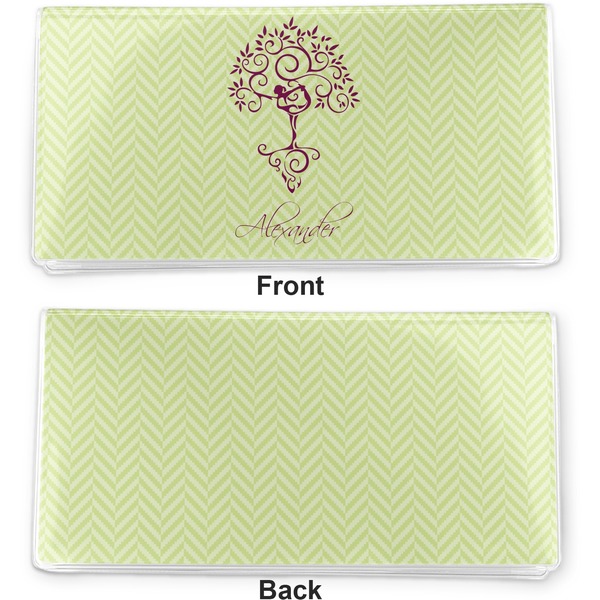 Yoga Tree Vinyl Check Book Cover - Front and Back