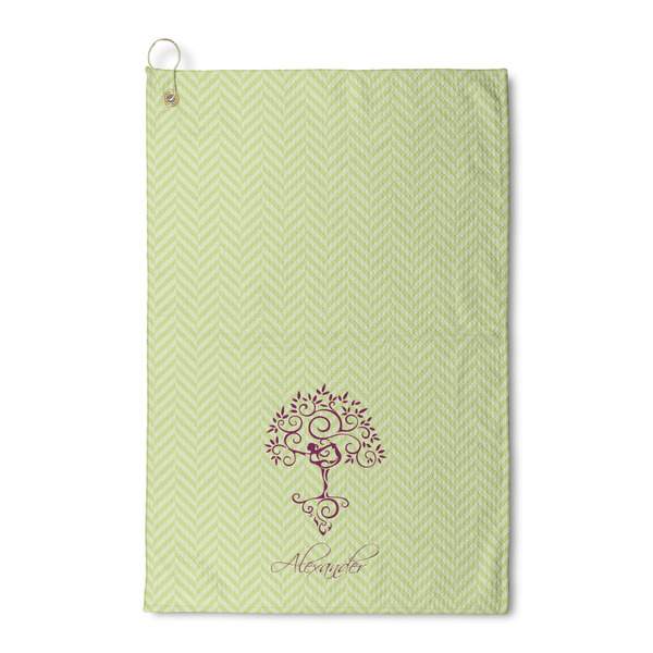 Custom Yoga Tree Waffle Weave Golf Towel (Personalized)
