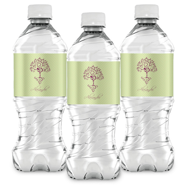 Yoga Tree Water Bottle Labels - Front View