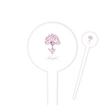 Yoga Tree 4" Round Plastic Food Picks - White - Double Sided (Personalized)