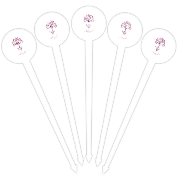 Yoga Tree White Plastic 4" Food Pick - Round - Fan View