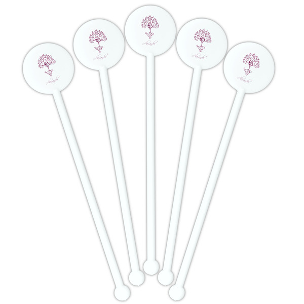 Yoga Tree White Plastic 5.5" Stir Stick - Fan View