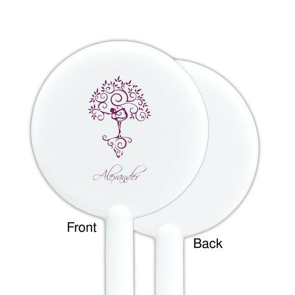 Yoga Tree White Plastic 5.5" Stir Stick - Single Sided - Round - Front & Back