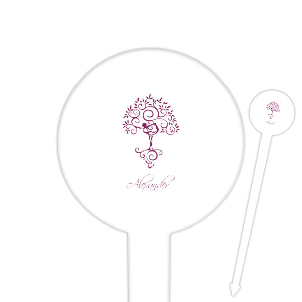 Custom Yoga Tree Round Plastic Food Picks (Personalized)
