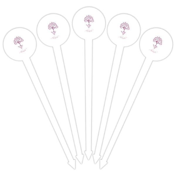 Yoga Tree White Plastic 6" Food Pick - Round - Fan View