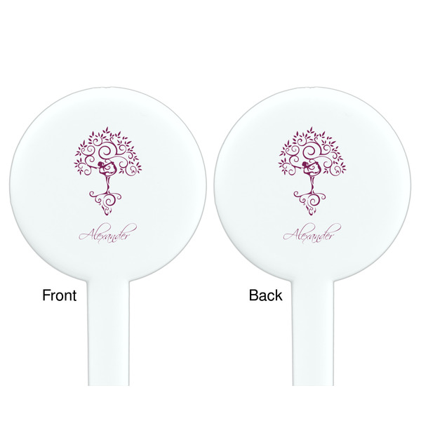 Yoga Tree White Plastic 7" Stir Stick - Double Sided - Round - Front & Back