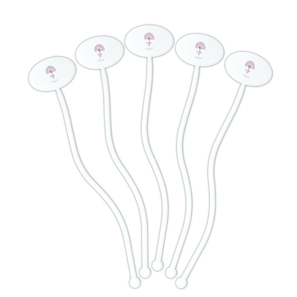 Yoga Tree White Plastic 7" Stir Stick - Oval - Fan