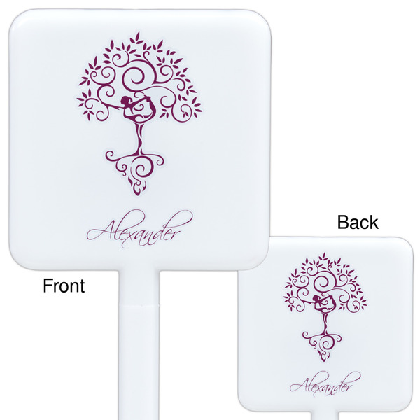 Yoga Tree White Plastic Stir Stick - Double Sided - Approval