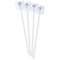 Yoga Tree White Plastic Stir Stick - Double Sided - Square - Front