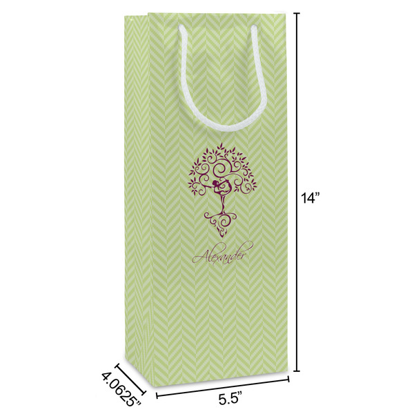 Yoga Tree Wine Gift Bag - Dimensions